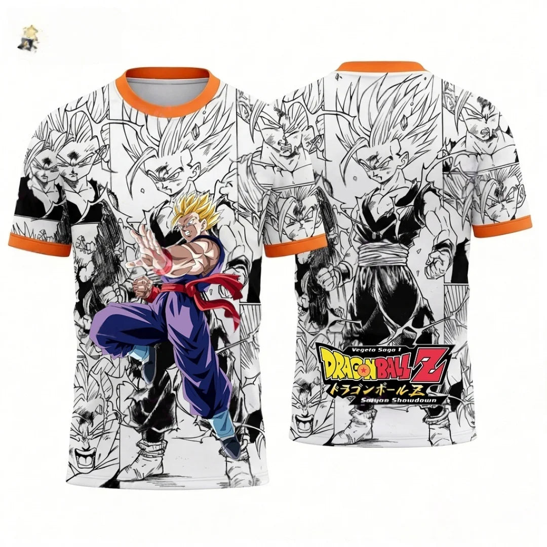 Summer 2026 Dragon Ball Goku & Gohan "Father and Son Together" Comic Themed 3D Printed Breathable T-shirt for Adults and Parents