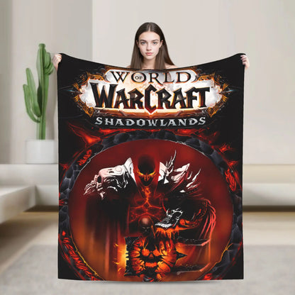 WOW World of Warcraft Arthas Retro Game Blanket  Soft Plush Bedding Throws For Home Decor Travel Flannel Bedspread Bed Cover