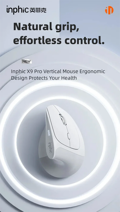 Inphic X9 PRO Vertical Wireless Mouse Type-C Fast Charging Ergonomic Silent Office Mouse For Laptop PC Computer Gaming Mouse