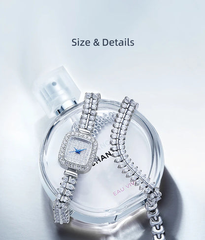 Sotoiru Square Luxury Diamond Watch For Women Silver Quartz Wristwatch Bling Bling Jewelry Zircon Wrap Watches Female Clock 2026
