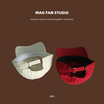 Brown Peaked Cap Men's and Women's Summer Fashion Casual American Retro Soft Top Baseball Cap Small Sun Protection Hat