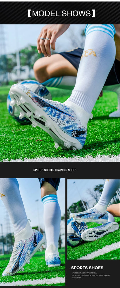 Chaussures de football pour hommes, chaussures de foot pour enfants, crampons de football professionnels pour femmes, chaussures antidérapantes TF/FG, chaussures de sport d'extérieur pour le football