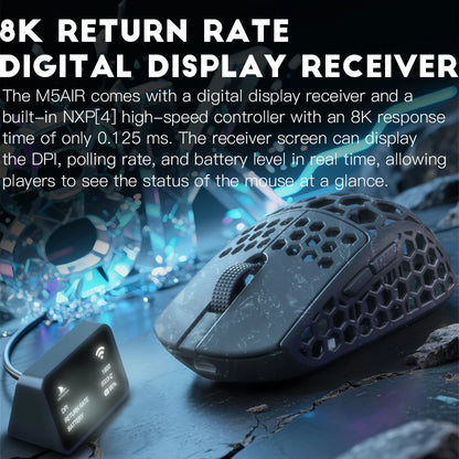 Darmoshark M5Air Forged Carbon Fiber Wireless 8K Gaming Mouse PAW3950 30K DPI Small Hand Finger Grip Game Macro Mice Lightweight