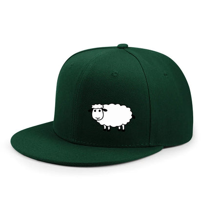 Unisex-Baseballkappe mit verstellbarem Riemen – Streetstyle-Kappe mit flachem Schirm und Schafsmuster – Lässige, vielseitige und personalisierbare Kappe