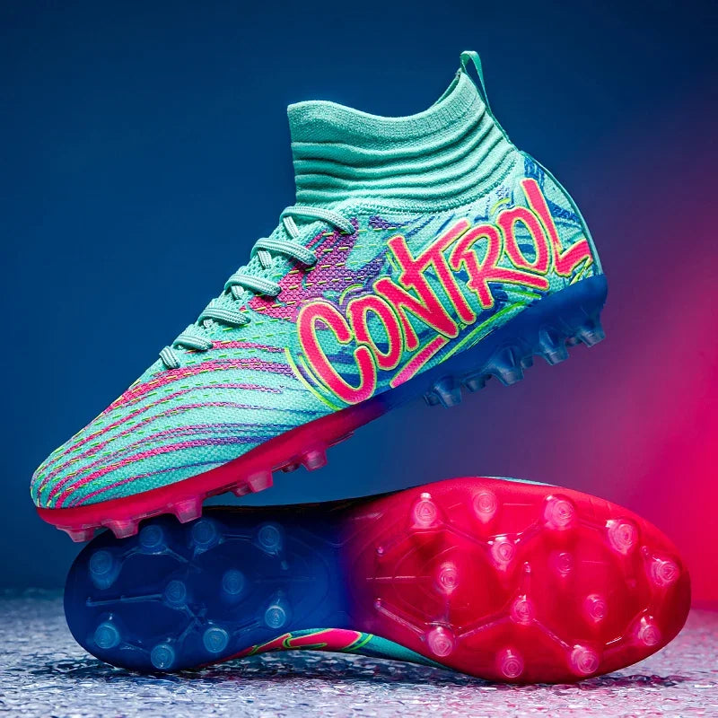 New Men Football Boots Cleats Sneakers High-top High-quality Soccer Shoes Non-Slip Futsal Grass Match Indoor Hot-selling FG/TF