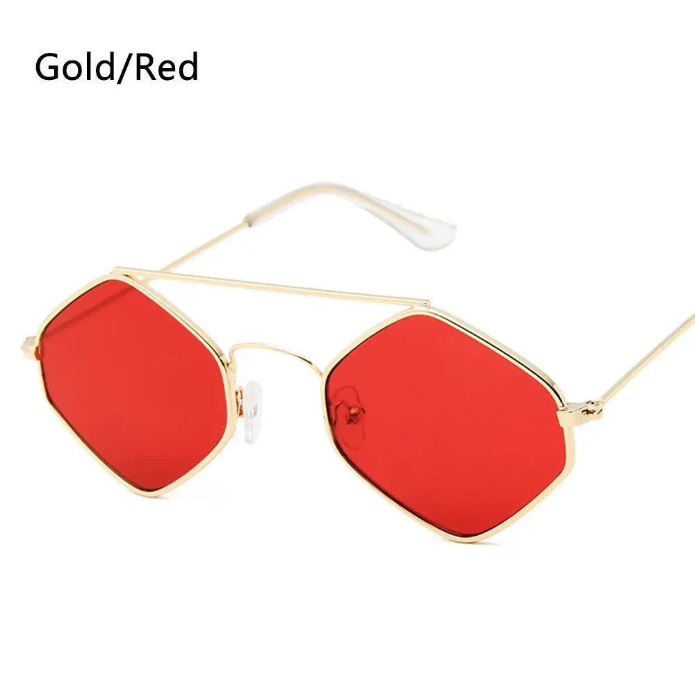 1PC Trendy Fashion Rimless Small Rectangle Sunglasses Women Men 2023 Shades Alloy Metal Glasses Traveling Style UV400 Eyewear