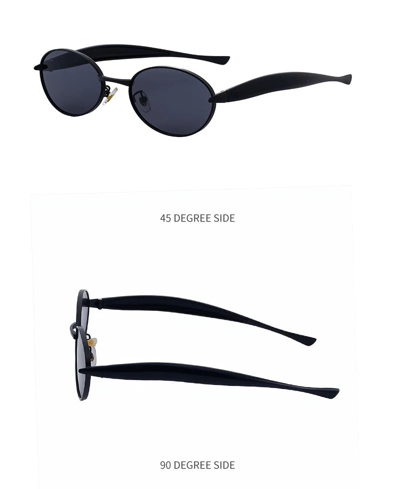 Sexy Small Oval Punk Sunglasses Women 2026 Luxury Vintage Steampunk Metal Frame Sun Glasses For Ladies Trendy Traveling Shades