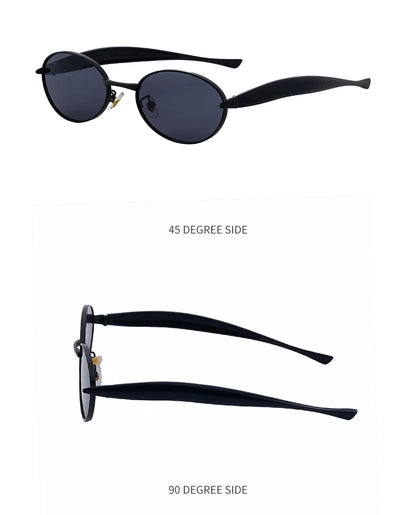 Sexy Small Oval Punk Sunglasses Women 2026 Luxury Vintage Steampunk Metal Frame Sun Glasses For Ladies Trendy Traveling Shades