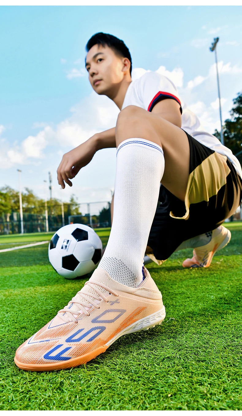 Neue Herren-Fußballschuhe, rutschfeste Indoor-Futsal-Fußballschuhe, Match-Rasenstollen, hochwertige Sneaker, Bestseller, High-Top, Outdoor