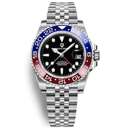 Man Watch PAGANI DESIGN GMT Men Mechanical WristWatch Luxury Sapphire Glass Waterproof 40mm Automatic Watch for Men Reloj Hombre