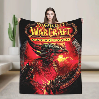 WOW World of Warcraft Arthas Retro Game Blanket  Soft Plush Bedding Throws For Home Decor Travel Flannel Bedspread Bed Cover