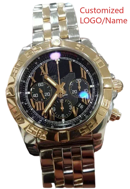A989 Store Customized Watch Fashion Sport Quartz Watch for Men Chronograph Sapphire Glass Silver Rose Rotating Bezel