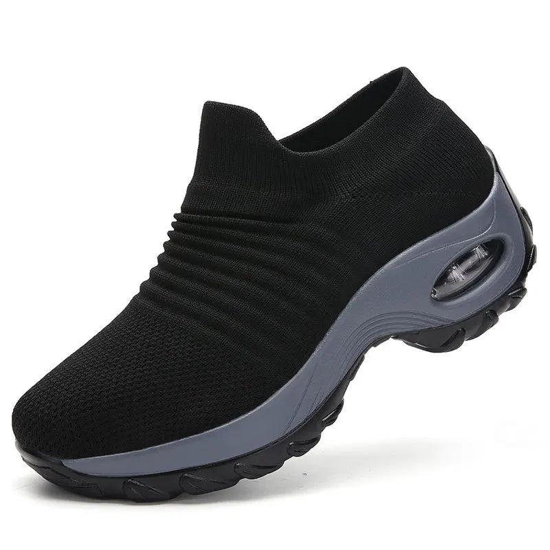 Fashion Women Lightweight Sneakers Running Shoes Outdoor Sports Shoes Breathable Mesh Comfort Running Shoes Air Cushion Lace Up