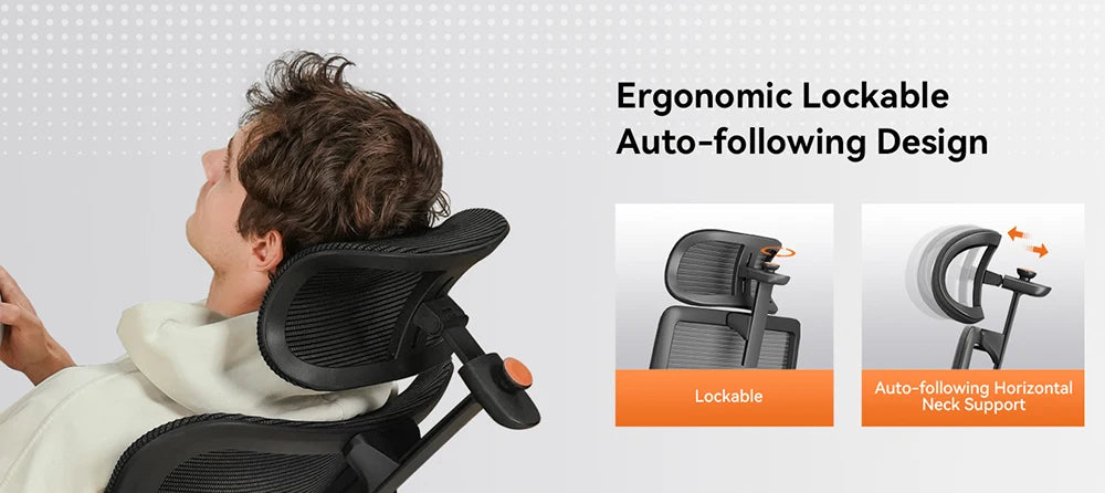 NEWTRAL MagicH-BPro Ergonomic Chair with Footrest AutoFollowing Backrest Headrest Adaptive Lower Back Support Adjustable Armrest