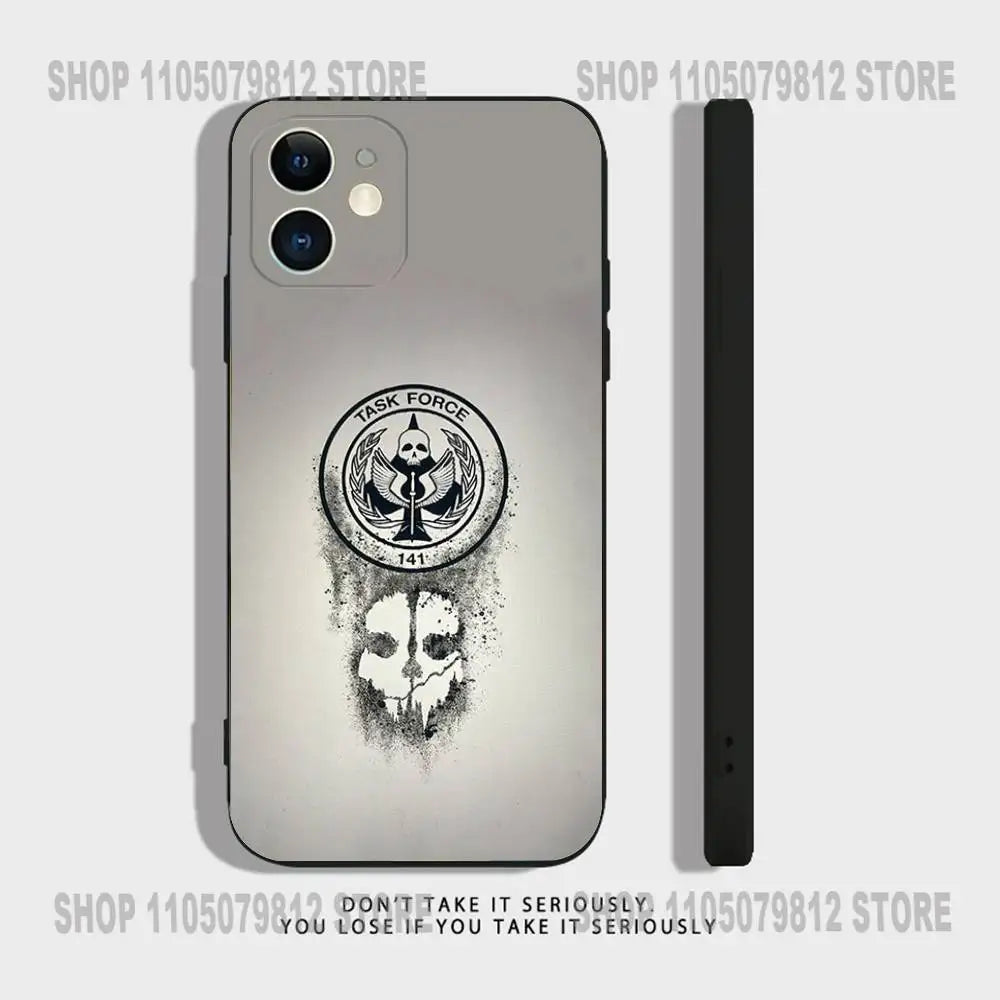 COD Call Of Duty G-Ghost Phone Case For iPhone 17 16,15,14,13,12,11,Pro,XS,Max,XR,Plus,Mini Soft Silicone Black Shockproof