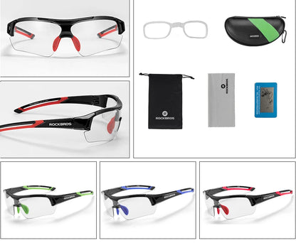 ROCKBROS Fotochromatické cyklistické brýle, sluneční brýle pro cyklistiku a outdoorové sporty, brýle s měnící se barvou skel, brýle pro MTB a silniční kola, cyklistické brýle