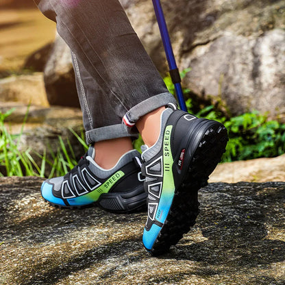 Chaussures de randonnée pour homme, imperméables, à lacets, pour le plein air ; chaussures de sport ; chaussures de vélo décontractées pour femme ; chaussures d'entraînement tactiques antidérapantes pour le terrain