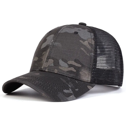Men's Camouflage Baseball Net Cap Summer Sun Hat Military Camouflage Baseball Cap Breathable Tactical Cap For Outdoor Activities