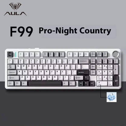 Aula F99 PRO 96% Mechanical Gaming Keyboard BT5.0/USB-C/2.4G Wireless Hot Swappable Gasket Custom Keyboard With 8000mAH Battery