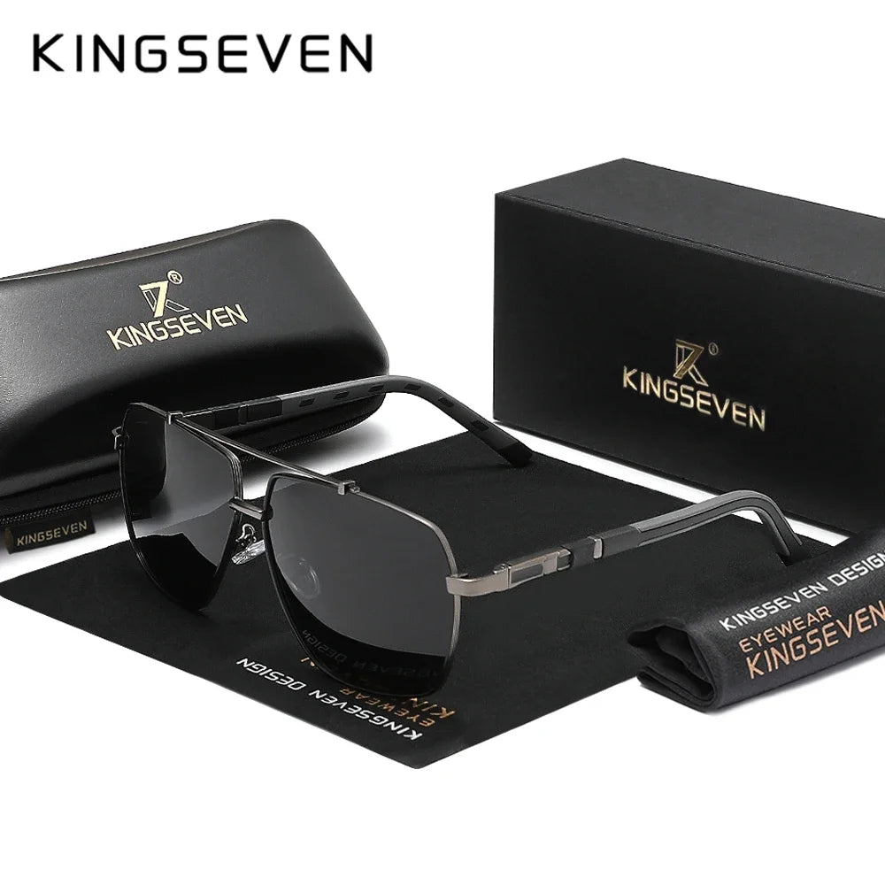 KINGSEVEN Nové luxusní sluneční brýle pro muže a ženy, UV400, čtvercový velký rám, polarizované skla, outdoorové, ležérní, módní, řidičské brýle