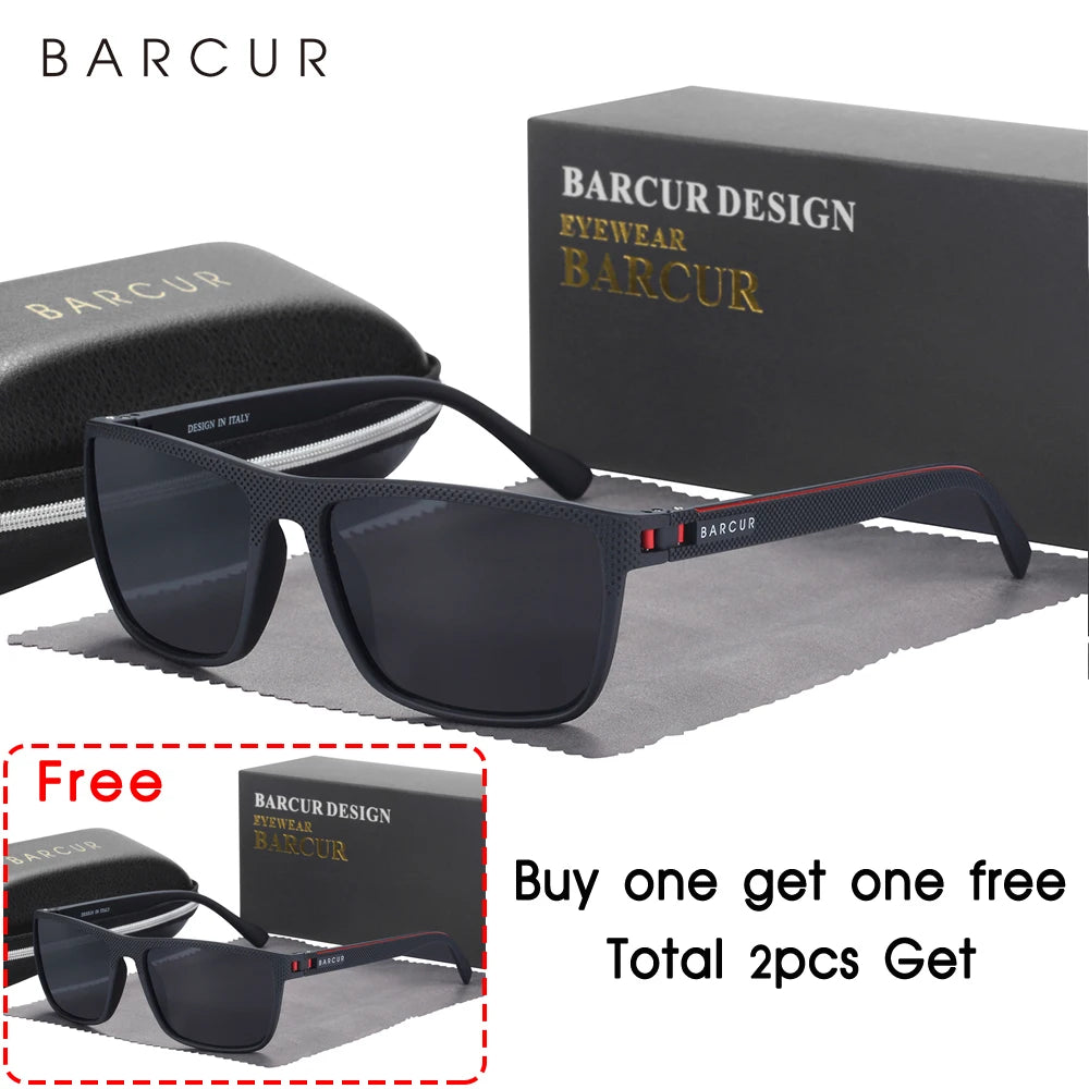 BARCUR Design TR90 Sluneční brýle pro muže Polarizované Lehké sportovní sluneční brýle Dámské brýle Doplněk k brýlím Oculos Ochrana proti UVAB záření