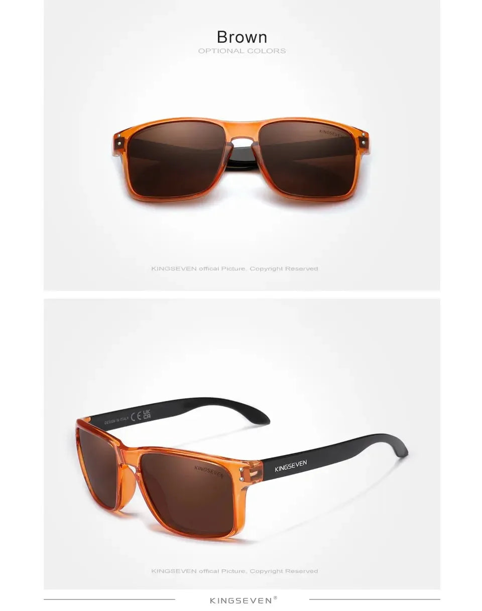 KINGSEVEN Obdélníkové retro polarizované sluneční brýle TR90 pro ženy a muže, cyklistické, UV400, horolezecké, s ochranou proti oslnění, outdoorové sportovní brýle