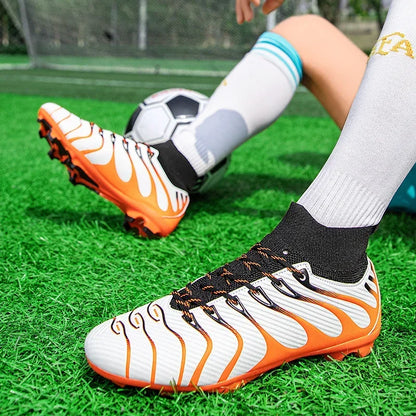 Men Match Football Boots Sport Training Long Spikes FG/TF Boys Cleats Outdoor Soccer Shoes Non Slip Indoor Futsal Comfortable