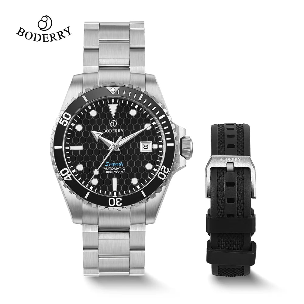 Boderry Bronze Watch Seaturtle Titanium Diver Luxury Wristwatch Automatic Mechanical Wristwatch Sport 200M Waterproof Luminous