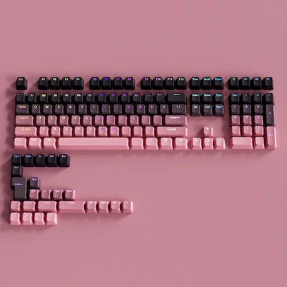 130 Keys Gradient Lucky Red RGB Backlit Shine Through Keycaps OEM Profile Double Shot PBT Keycaps for MX Switches Gamer Keyboard