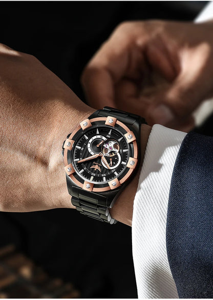 Yelang V1024 Men Brand Watches 44mm Japan miyota 82S7 Automatic Mechanical movement Luminous Men 100m Waterproof Watch business