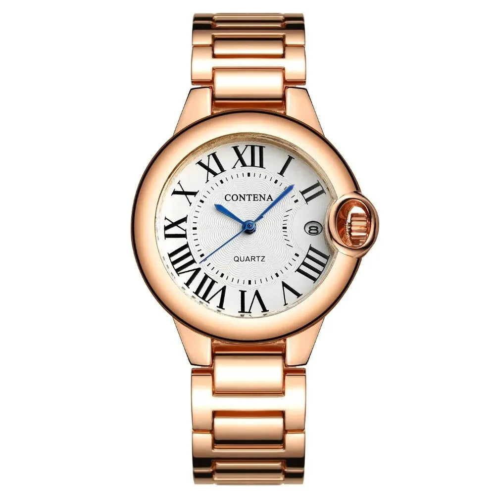 New Brand Luxury Stainless Steel Men and Women Luxury Atmosphere Quartz Watches Fashion Blue Balloon Women Date Watch Suit