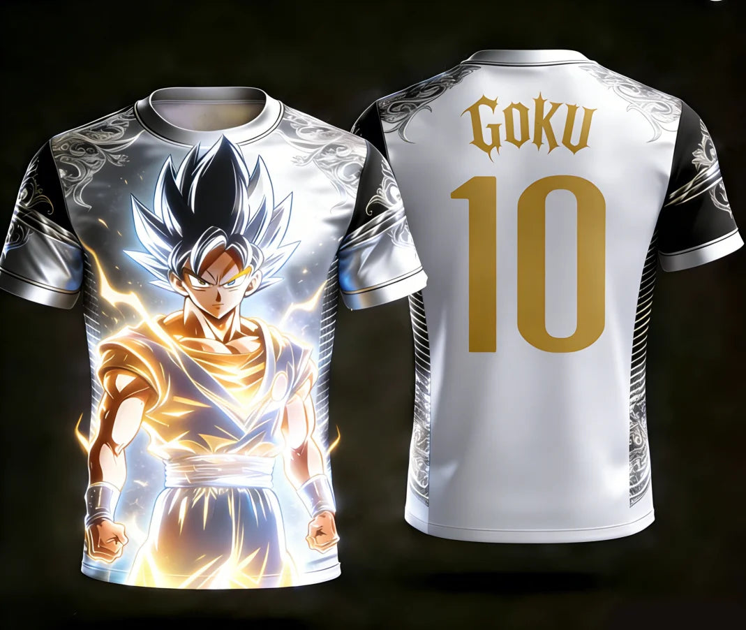 2026 Dragon Ball Official 3D Printed Wukong 10 Training Suit for Parent-child Sports, Quick Drying Fashion Short Sleeved T-shirt