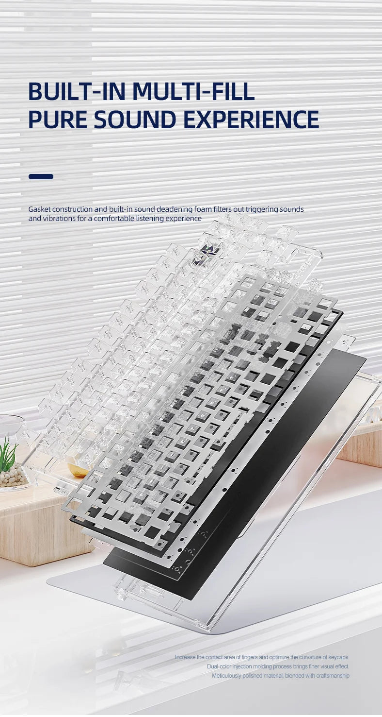 Teclado mecánico ATTACK SHARK K86 con perilla metálica, pantalla inteligente TFT a color, diseño de 87 teclas, iluminación RGB y conexión trimodo
