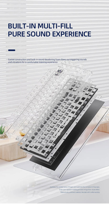 Teclado mecánico ATTACK SHARK K86 con perilla metálica, pantalla inteligente TFT a color, diseño de 87 teclas, iluminación RGB y conexión trimodo