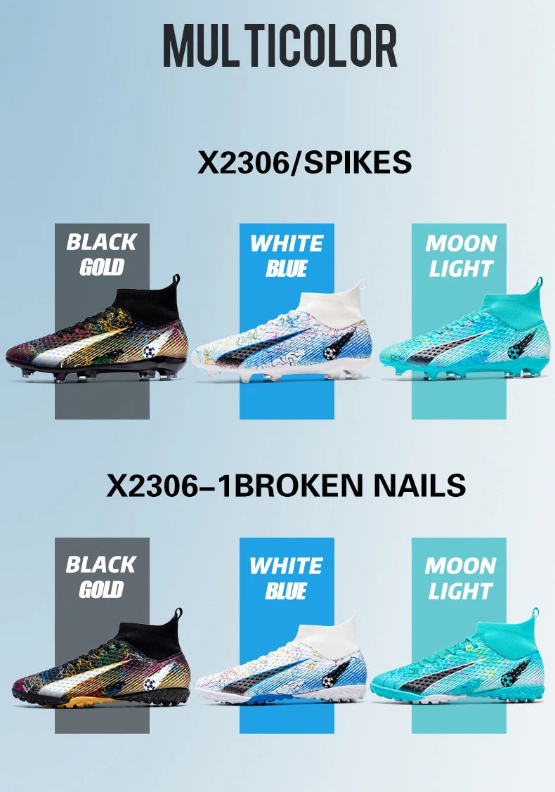 Chaussures de football pour hommes, chaussures de foot pour enfants, crampons de football professionnels pour femmes, chaussures antidérapantes TF/FG, chaussures de sport d'extérieur pour le football