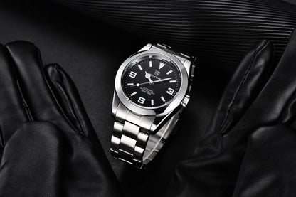 BENYAR 2025 Neue automatische mechanische Herrenuhr, Business-Sport-Luxus-Herrenuhr, 50M wasserdichte Uhr, Relogios Masculino