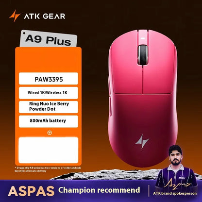 Mouse da gaming wireless ATK A9 Ultra Tri Mode 8K, 53g, ultraleggero, A9/A9 SE/A9 Plus/A9 Pro, mouse da gaming e-sport per PC, regalo personalizzato