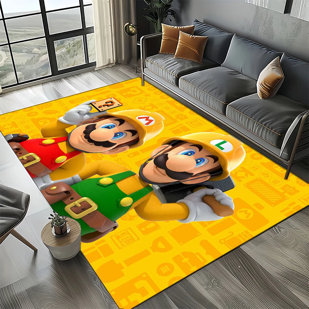 Retro koberec s motivem Mario, koberec do obývacího pokoje, ložnice, na pohovku, rohožka, dekorace, podlahová podložka pro děti