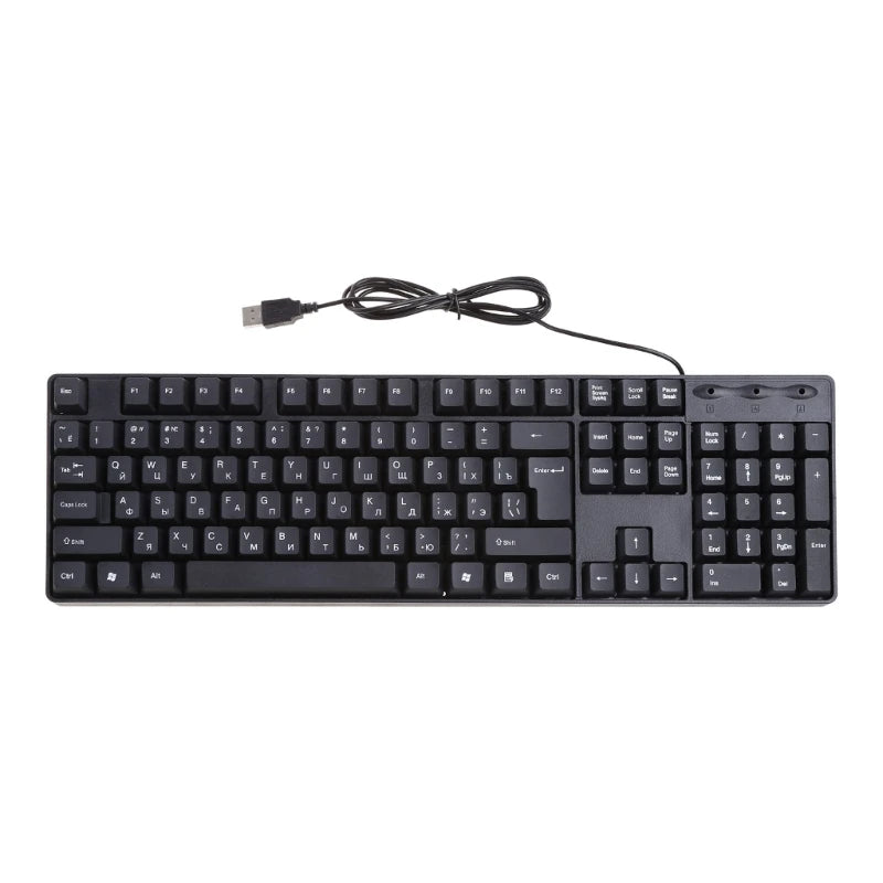 Ergonomische USB-PC-Computertastatur, russische Tastatur / englische Tastatur, Dropshipping