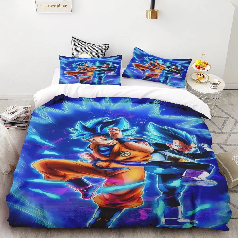 Komplet pościeli Goku Dragon Ball dla nastolatków, poszwa na kołdrę dla dzieci i chłopców, idealny prezent, dekoracja sypialni Queen King