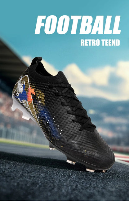 Chaussures de football pour homme, gazon, ultralégères, sportives et confortables, pour adulte, antidérapantes, crampons d'extérieur, sport, futsal, entraînement, match