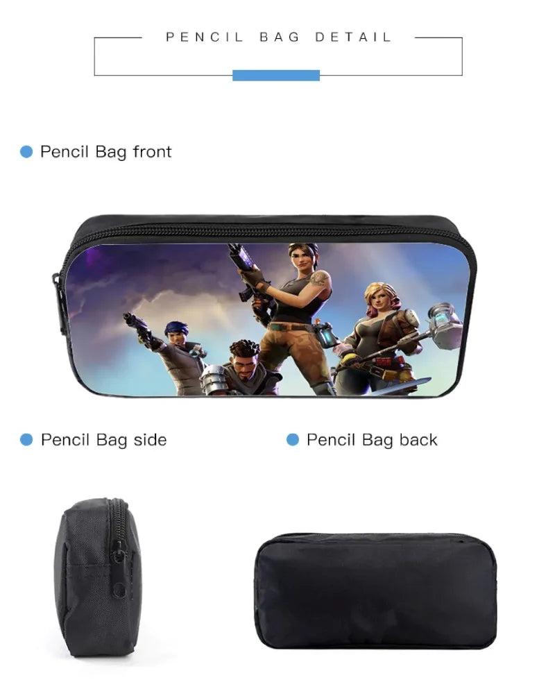 Mochila Fortnited 3PCS para Rapazes, Victory Game, 16 Polegadas, Resistente à Água, Mochila Pré-Escolar, Mochilas Escolares Fixes para o Ensino Básico