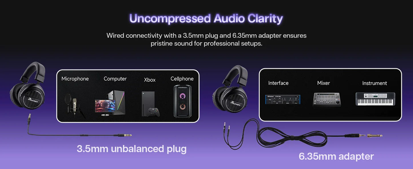 Auscultadores Linsoul Kiwi Ears Ellipse de nível de estúdio, abertos, com driver dinâmico e cabo destacável, headset Hi-Fi circum-aural com fios e graves potentes