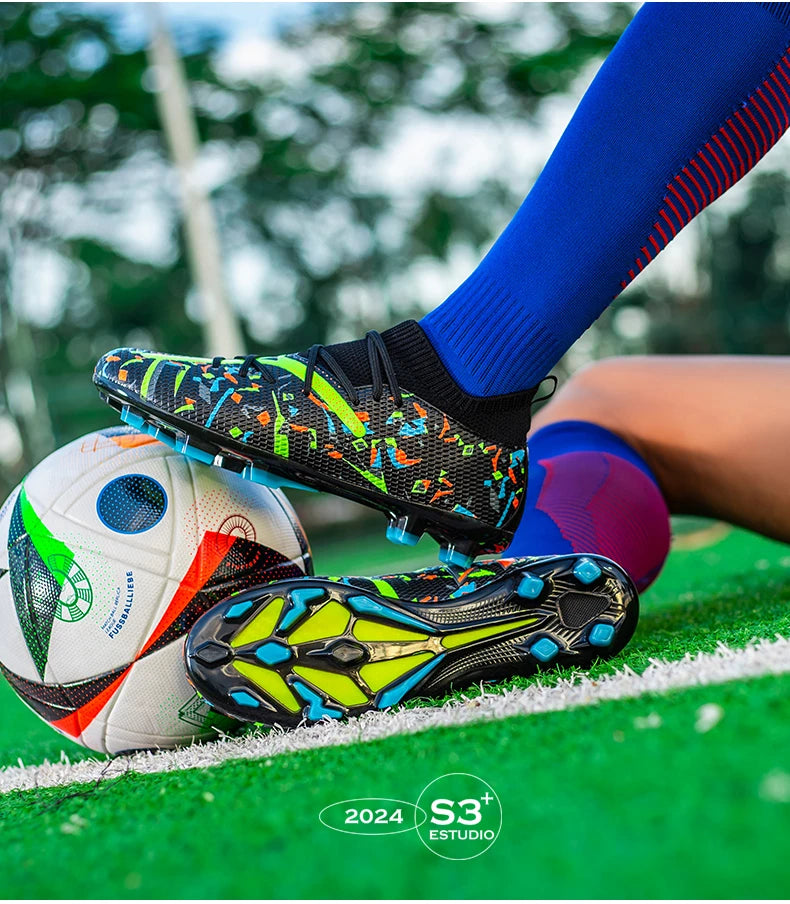 Ghete de fotbal profesionale pentru bărbați, din plasă respirabilă, crampoane antiderapante, sneakers rapizi la modă pentru gazon artificial, pantofi de fotbal pentru bărbați