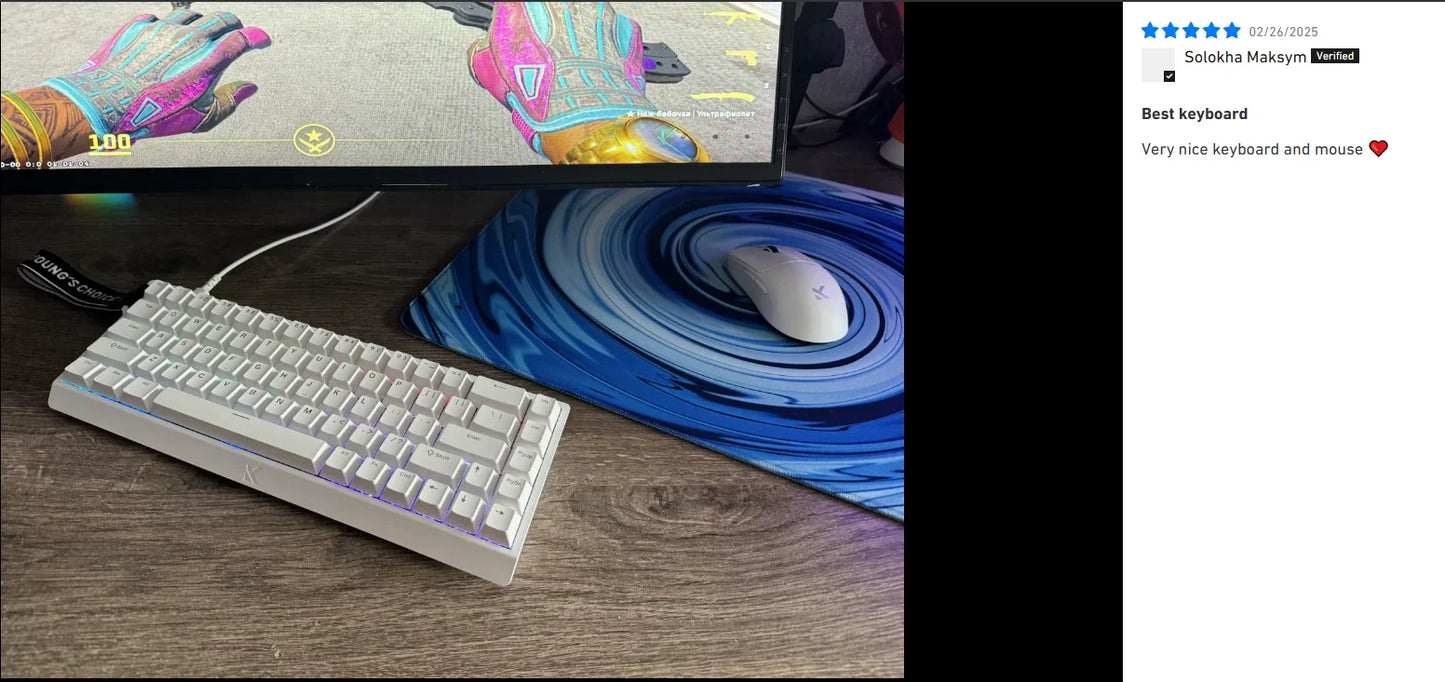 MCHOSE ACE 68 Gaming-Tastatur mit magnetischen Schaltern, Hall-Effekt, Rapid Trigger, programmierbarem RGB, 8K Hz, DKS/MT/TGL/RS/SOCD-Tastatur