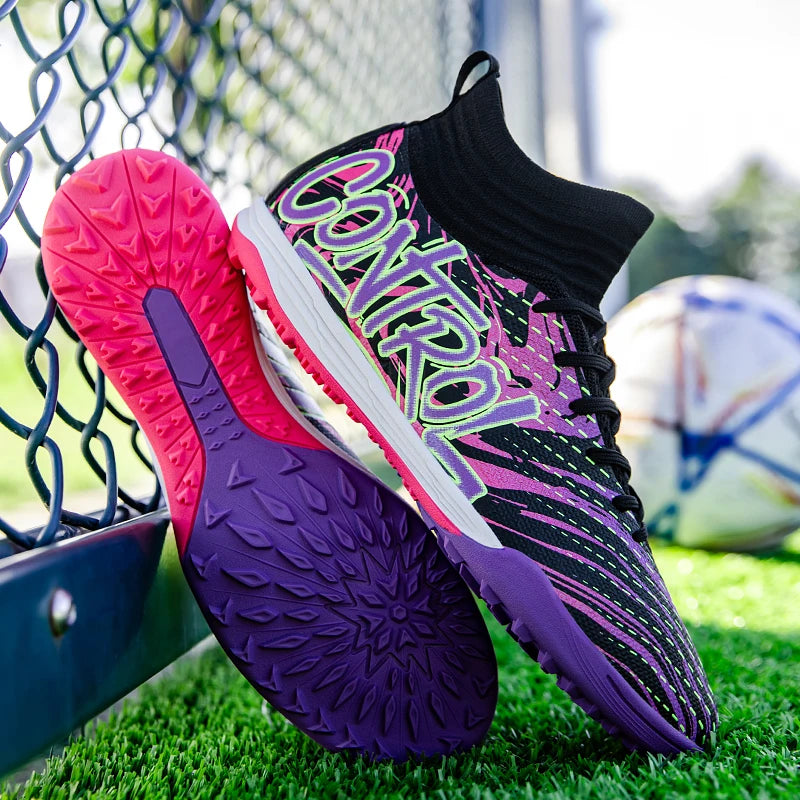 New Men Football Boots Cleats Sneakers High-top High-quality Soccer Shoes Non-Slip Futsal Grass Match Indoor Hot-selling FG/TF