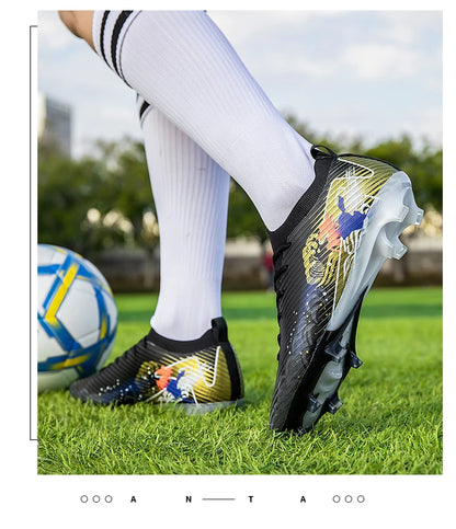 Chaussures de football pour homme, gazon, ultralégères, sportives et confortables, pour adulte, antidérapantes, crampons d'extérieur, sport, futsal, entraînement, match