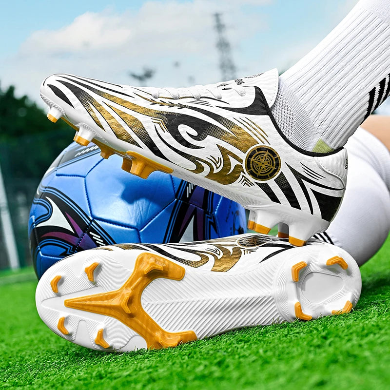 Original Soccer Cleats Man Training Shoes Outdoor Non-slip Children's Football Shoes Long Spikes Men's Futsal Shoes Size 32-45
