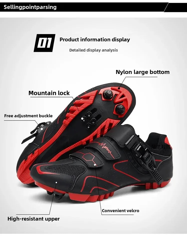 Unisex fietsschoenen met harde zool – 4-seizoenen racefietsschoenen met klikpedalen voor MTB en buitensporten