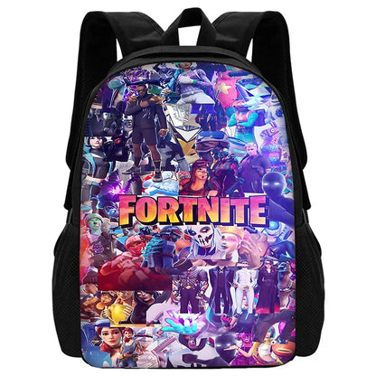 Mochila Escolar Infantil com Mala de Ombro e Estojos para Lápis, Malas Escolares com Design Hot Game-F-FortniteS para Rapazes e Raparigas, Melhor Presente